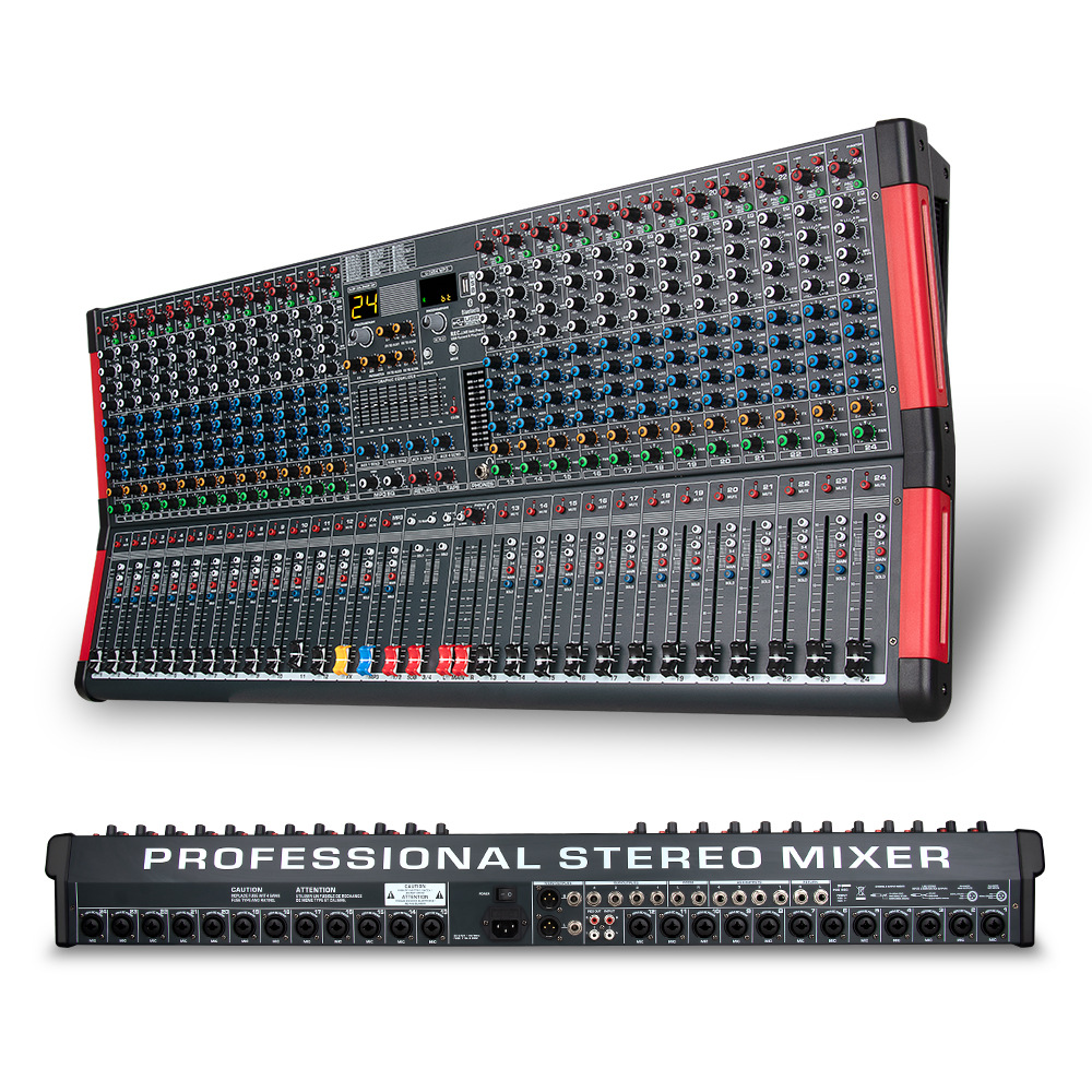 24通道调音台 内置数字混响效果蓝牙USB七段均衡器调节舞台调音台