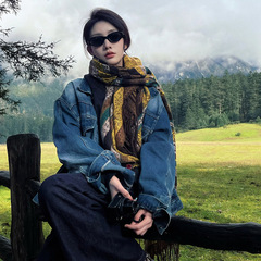 新疆云南旅游穿搭披肩外搭围巾女秋冬高级感大西北民族风斗篷披风