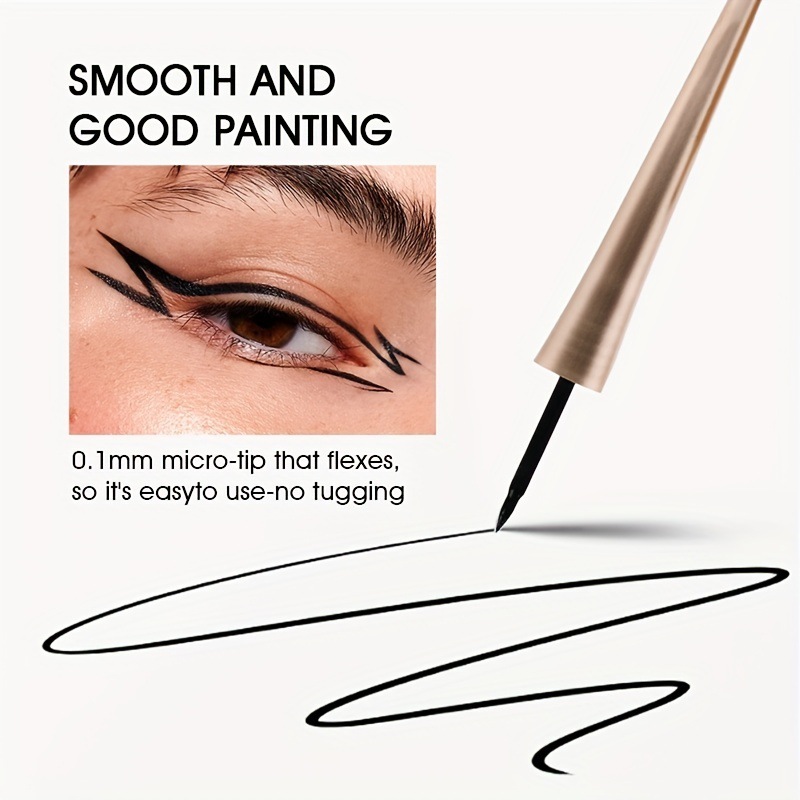 Lápiz delineador de ojos líquido explosivo de punto transfronterizo USHAS, impermeable y duradero, sin manchas, delineador de ojos negro muy fino Amazon