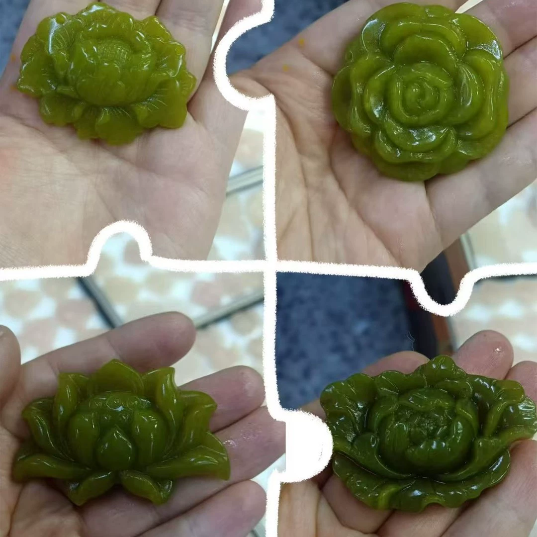 Натуральный нефритовый кулон авокадо