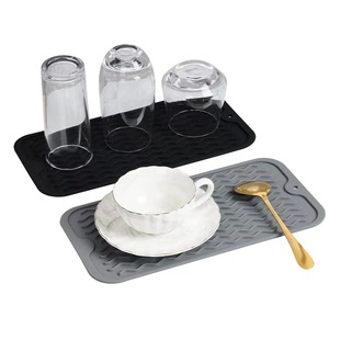 Factory in stock New Silicone Drain Mat Kitchen Tableware Cup Drain Mat Oven Tools Shovel Drain Mat