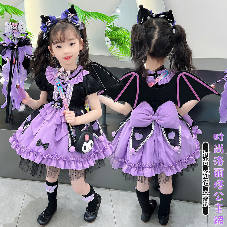 女童库洛米公主裙夏装新款洛丽塔连衣裙儿童生日礼服蓬蓬演出裙子
