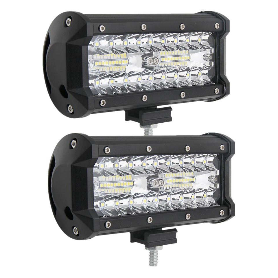 LED three-row strip light 7-inch 120W work light modified off-road vehicle light roof light off-road vehicle spotlight