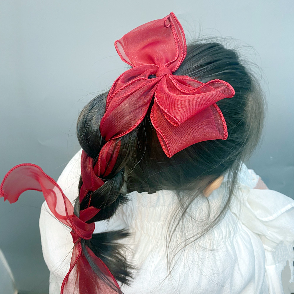 Snow Yarn Streamer Double-layer Bow Hairpin display picture 21