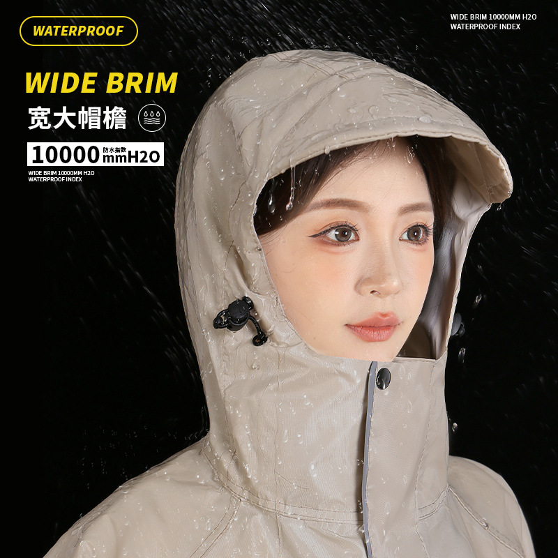電気自動車レインコート、ワンピースレインコート、全身一体型袖付きレインコート、バッテリー車、厚く長く、全身防雨|undefined