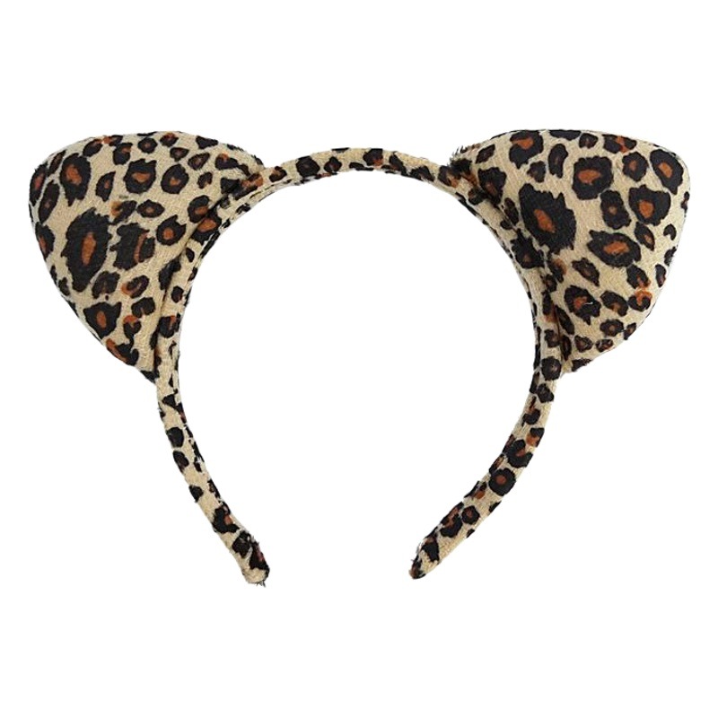 Tocado rendimiento de los niños pequeño leopardo diadema animal juego adulto partido apoyos diadema lindo diadema