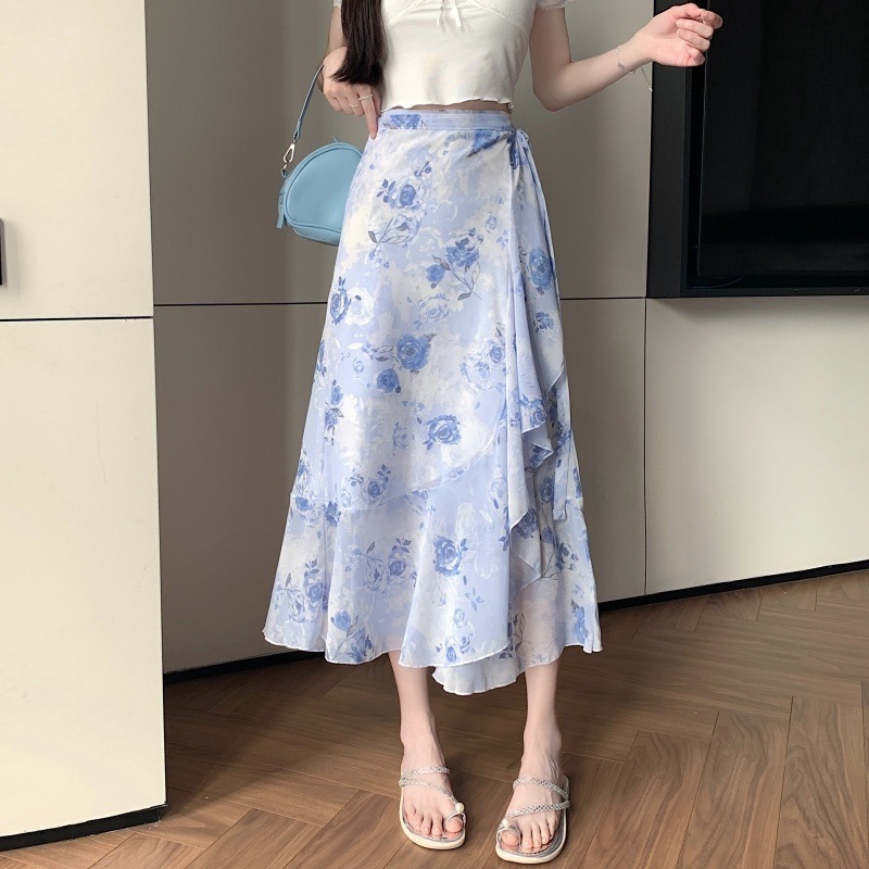 Fei Yuan's Multi-color Ruffled Chiffon Skirt One-piece Apron Anti-sunscreen Fairy Skirt Mid-length Skirt Fei Yuan's Multi-color Ruffled Chiffon Skirt One-piece Apron Anti-sunscreen Fairy Skirt Mid-length Skirt