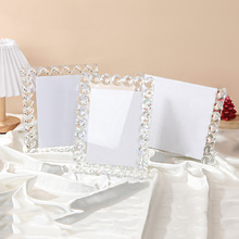 新款轻奢水晶相框摆台照片立体圆形心型婚纱照结婚纪念礼物摆件
