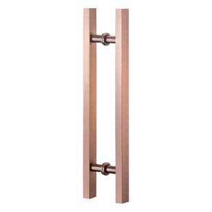 Glass door handle square tube thickened wire drawing hotel office commercial dumb black wooden door door sliding door handle