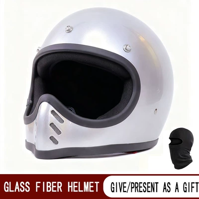 Motosiklet kaskı (dəbilqə) – Japanese-Style Pointed Helmet Retro - fiberglass-silver-m