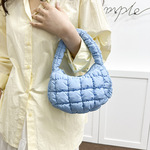 韩国褶皱格子云朵包外贸腋下包女新款时尚手提包洋气时髦迷你女包