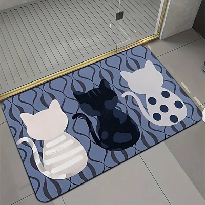 Daily Floor Mats Bathroom | Avtomobil döşəmə paspasları - 6usv3yvx-10-4060cm-skin-friendly-flannel-dot-plastic-bottom