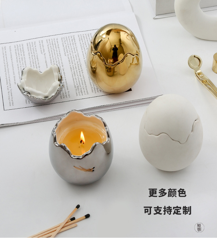 陶瓷蛋壳蜡烛杯