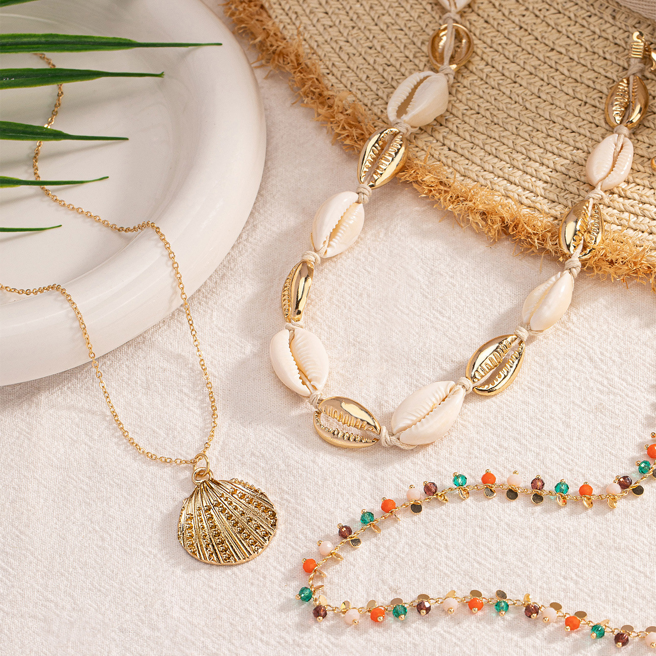 Pendant Necklace, Necklace Classification Vacation Bohemian Marine Style Geometric Scallop Shell Alloy Wholesale Pendant Necklace Necklace