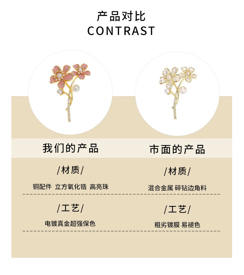 时尚优雅樱花胸针小众轻奢风花朵胸花新品爆款别针