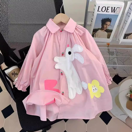 Girls' Dress Autumn  New Style Trendy Princess Dress Cartoon Shirt Dress Fashion Children's Shirt Dress