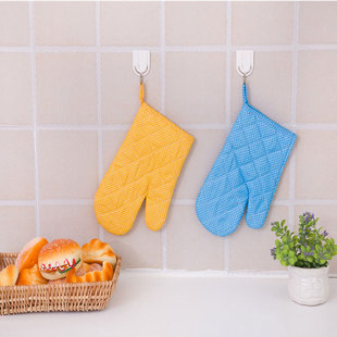 Factory Direct Sales Spot Cross-Border Dropshipping Insulation Cotton Kitchen Household Microwave Oven Baking Insulation Gloves Oven Gloves