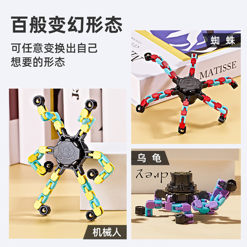 Gyro toy deformable and luminous educational mechanical fingertip finger rotation decompression children's boy toy