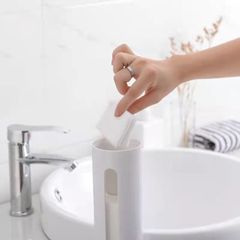 58C1 Yiwujia automatic makeup cotton storage box removable wall-mounted makeup remover cotton storage box bathroom hygiene