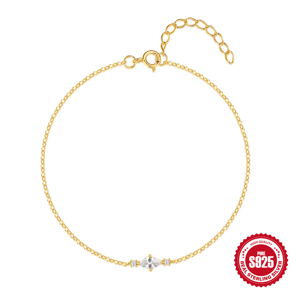 Nuevo s925 plata de ley simple y elegante circón costura diamante nicho de alta gama personalidad versátil pulsera apilada