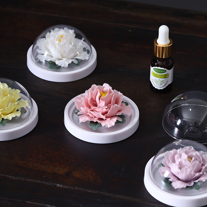 皓塵手作り磁器花香薫拡香器陶磁器手作りつまみ花牡丹花置物高級客先のお土産