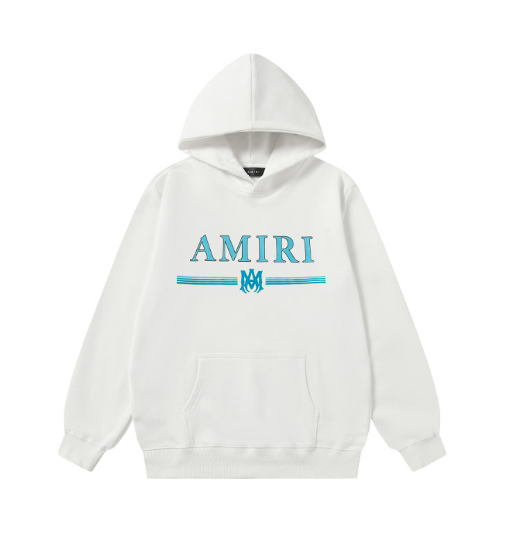 秋冬新款AMIRI 高品质印花连帽休闲宽松男女同款情侣卫衣帽衫现货|undefined