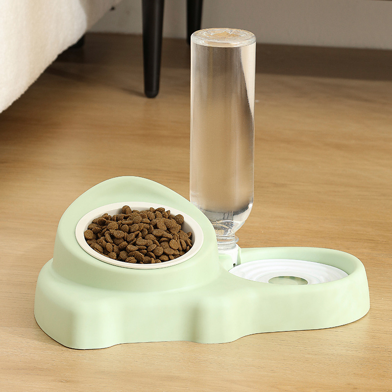 Fabricante nuevo tazón doble para mascotas tazón de agua de grano en un tazón de cerámica anti-volquear tazón de perro gato alimentador de agua potable