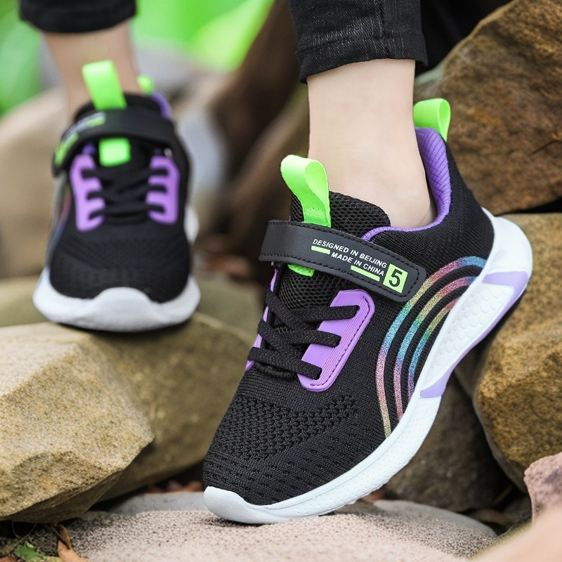 Cross-border children's shoes girls mesh shoes 7-12 years old spring and autumn breathable lightweight non-slip sneaker students running shoes