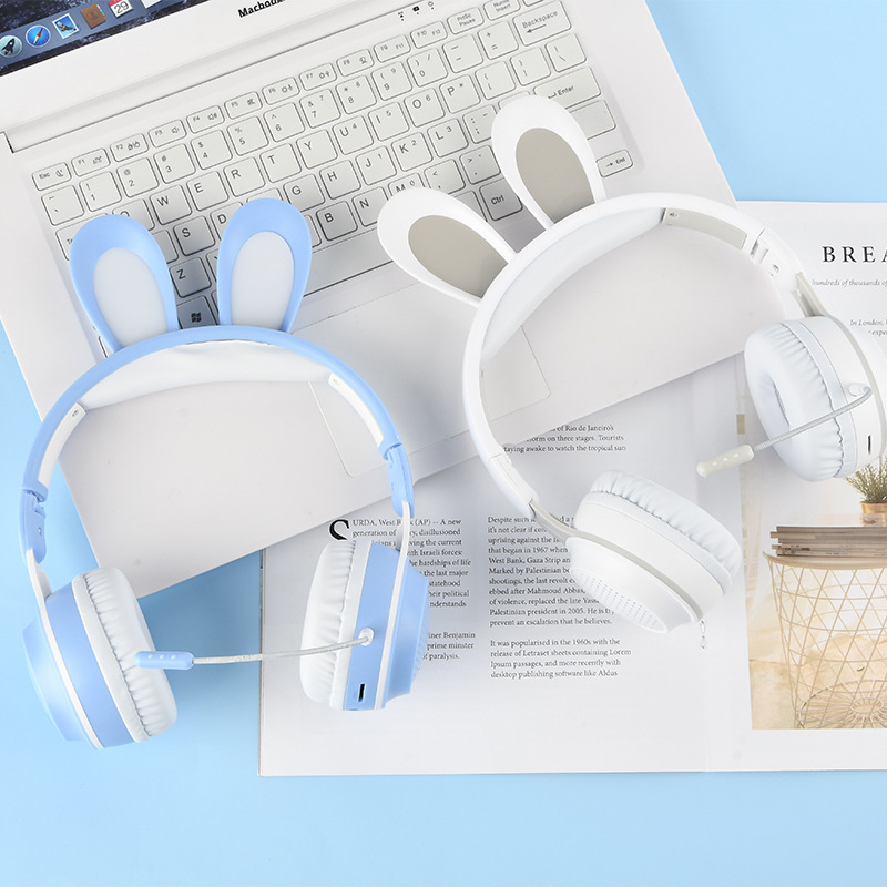 クロスボーダーうさ耳ヘッドマウントワイヤレス発光Bluetoothヘッドセットかわいい女の子ヘッドセットKE11はTFカードを挿入してユニバーサルにすることができます|undefined
