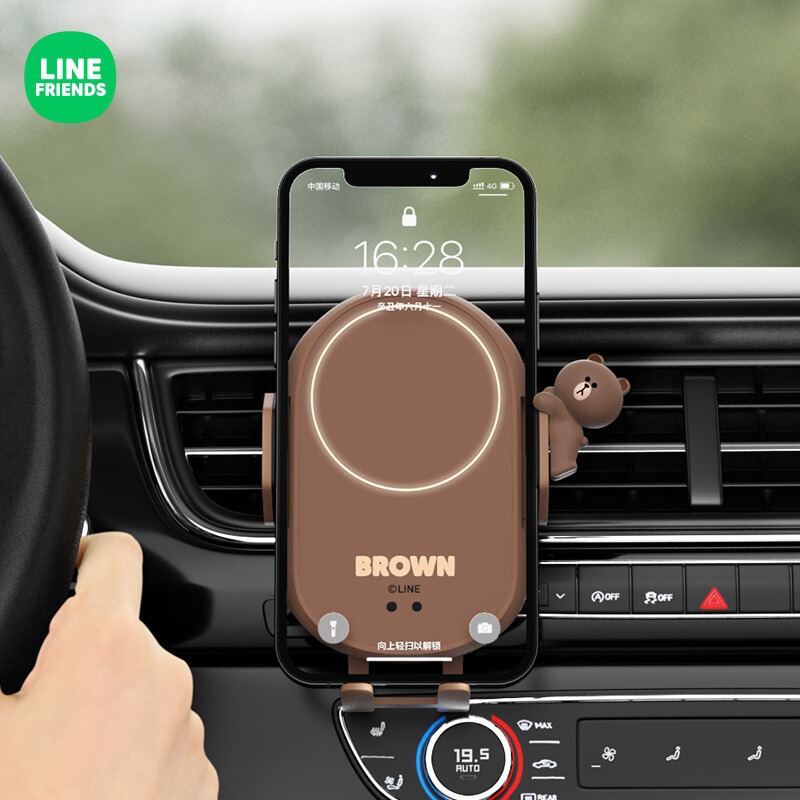 ブラウンベア 車載スマホホルダー 車載ナビゲーション エアコン吹き出し口 クリエイティブスタンド 磁気吸着 ワイヤレス充電器 急速充電|undefined