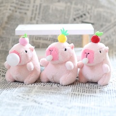 網紅吐泡泡卡皮巴拉掛件毛絨玩具可愛水豚公仔玩偶包包掛飾鑰匙扣