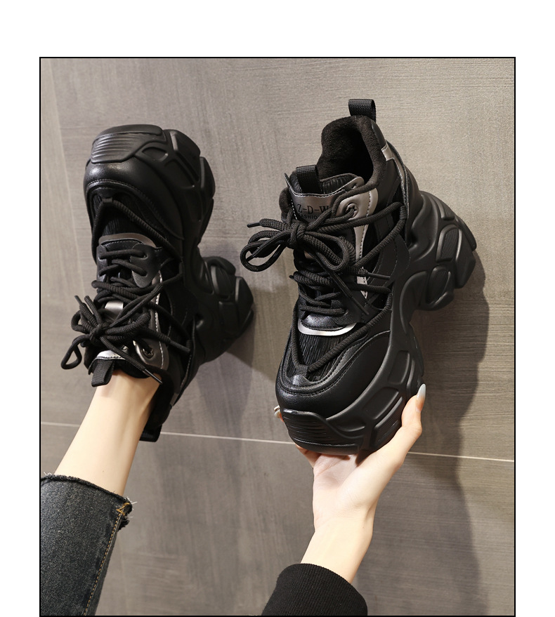 Giày sneaker nữ chunky đế dày phong cách thể thao mùa thu đông — Màu be chi tiết 14