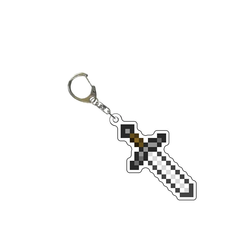 Акриловый брелок в стиле Minecraft 2D, 4×4 см, настраиваемый подвес (золотое яблоко, тотем)