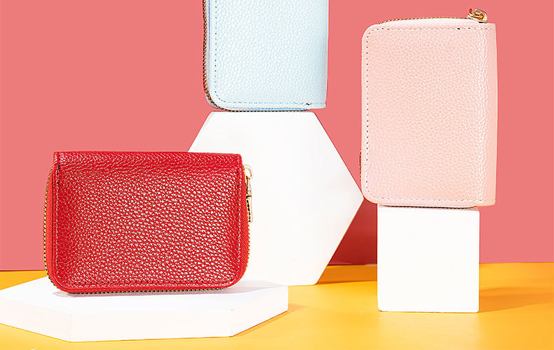 Classic Style Style Women's Stripe Plaid Solid Color Pu Leather Zipper Card Holders