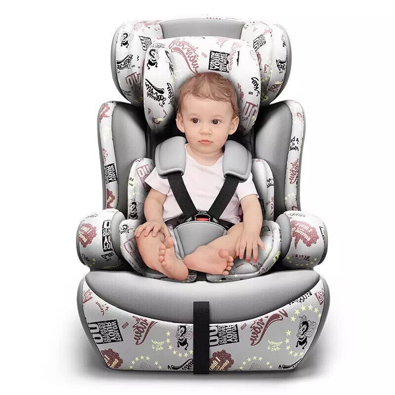 Children's Car Safety Seat Baby Car Seat 9 Months to 12 Years Old One Piece Red Coffee