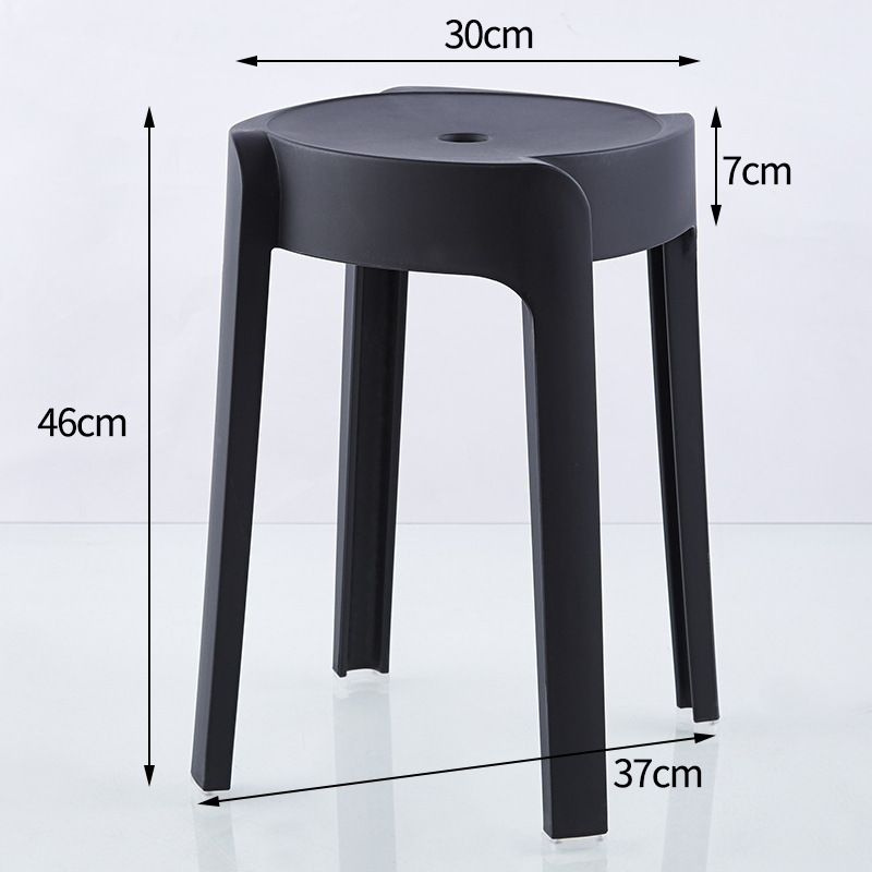 Taburete de plástico casero se puede apilar y engrosar, taburete de ciclón, taburete moderno simple, taburete de mesa de comedor, taburete de ciclón redondo alto