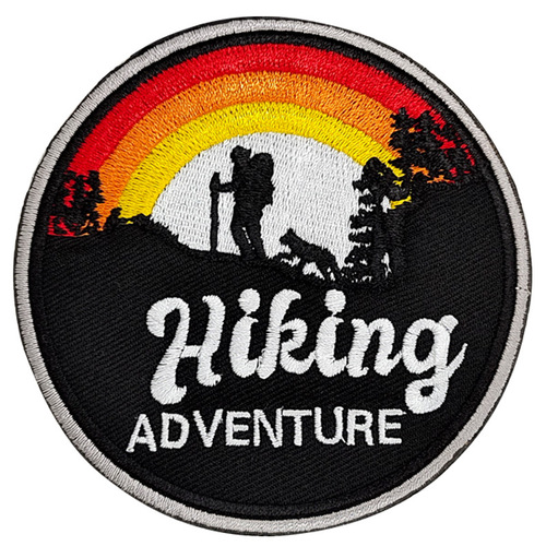 Outdoor camping hiking mountaineering campfire embroidery Velcro badge backpack decorative cloth patch tactical badge