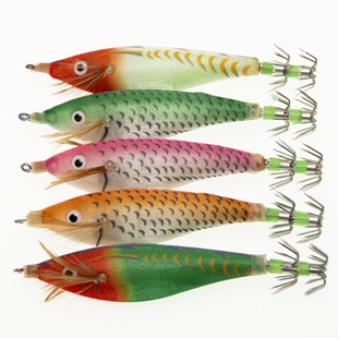 Cross-border 10cm luminous horizontal shrimp outdoor wooden shrimp round belly shrimp fake bait wholesale explosive hook squid hook wooden shrimp hard bait