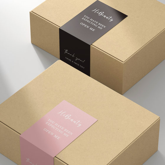Rectangular English Label Gift Box Flying Machine Box Packaging Long Sticker Packaging Box Adhesive Sealing Decorative Sticker