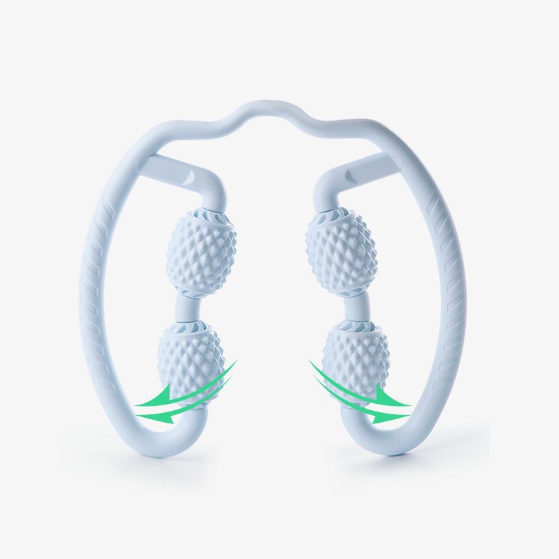 Masajeador de anillo Yoga rodillo de masaje de 4 ruedas muslo relajación muscular masaje de espuma palo clip de pierna masajeador