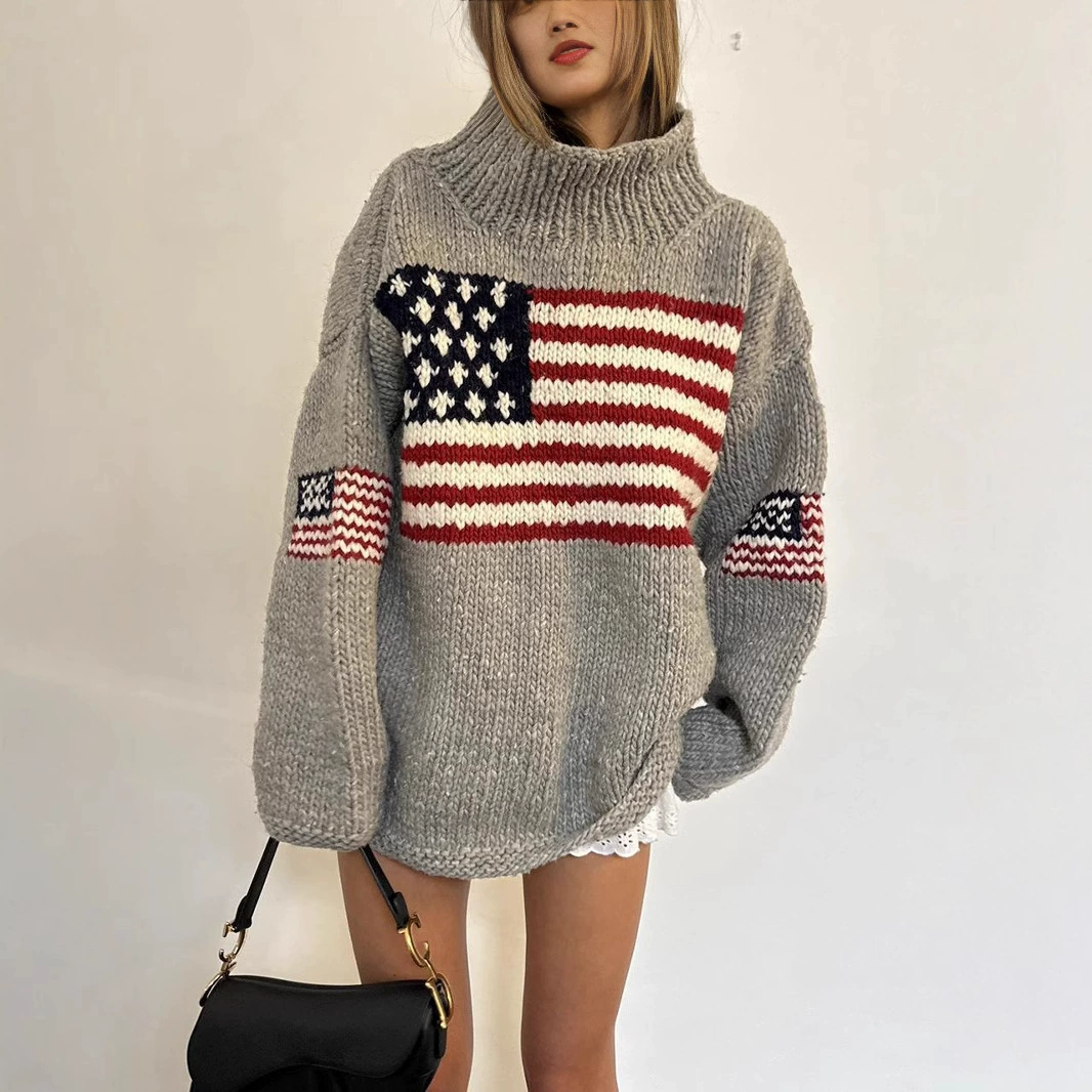 (Cross-border trading), knitted keep warm retro sweater, oversize