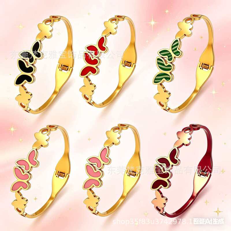 European and American Fashion Women's Open Stainless Steel Butterfly Bracelet Jewelry, Fresh and Sweet Style, Direct Sales from the Manufacturer