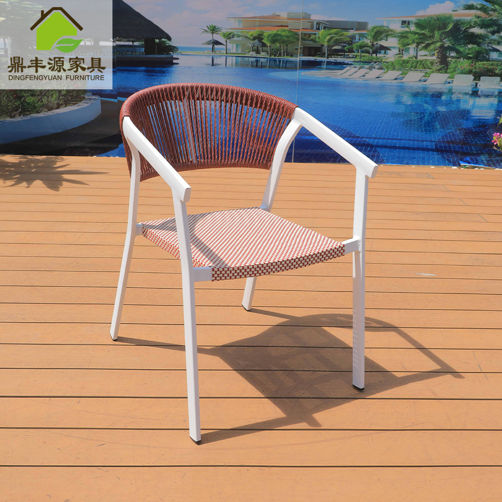 Sillas de caña de ocio nórdico al aire libre patio terraza al aire libre balcón sillas de caña artesanal leche tienda de té jardín mesa de comedor grupo de sillas