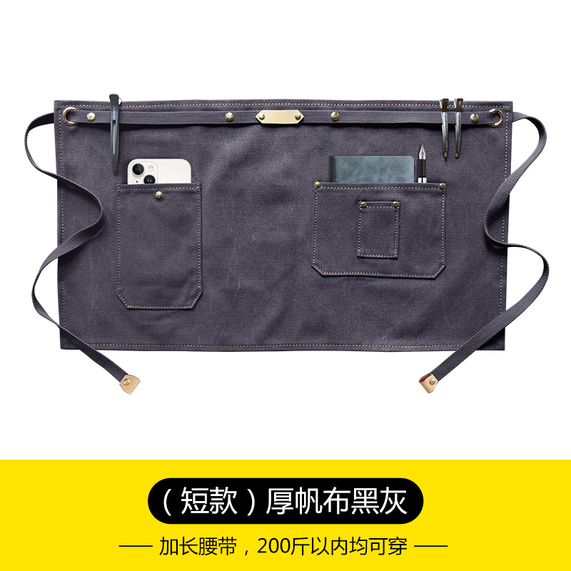 Estilo coreano delantal de lona gruesa media longitud corta opcional leche té barista trajes delantal de mezclilla al por mayor