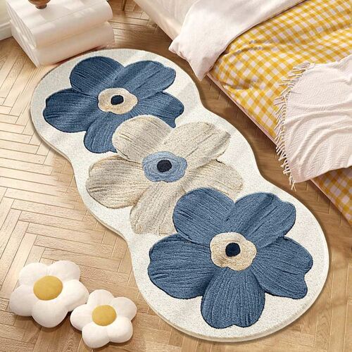 Alien Flower Velvet Rugs Bedroom Stain-Resistant Dustproof Bedside Runner Cloakroom Anti-Slip Decor Can Be Shipped For Whole House