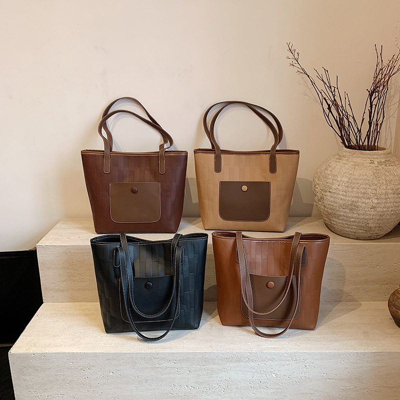 Bolsa de viaje, gran capacidad de textura, bolso de hombro, bolso de moda, bolso PU, bolso de mano de cuero suave, literatura y arte de moda, bolso de mano de invierno.