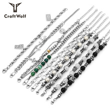 韩国ins潮小众设计黑胆碎石手链女时尚轻奢个性气质钛钢串珠手链