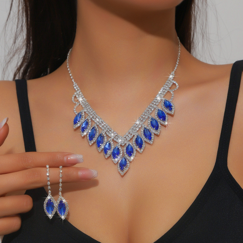 bride necklace set earring jewelry set banquet dress set necklace fashionable all match exquisite jewelry_voghion.com