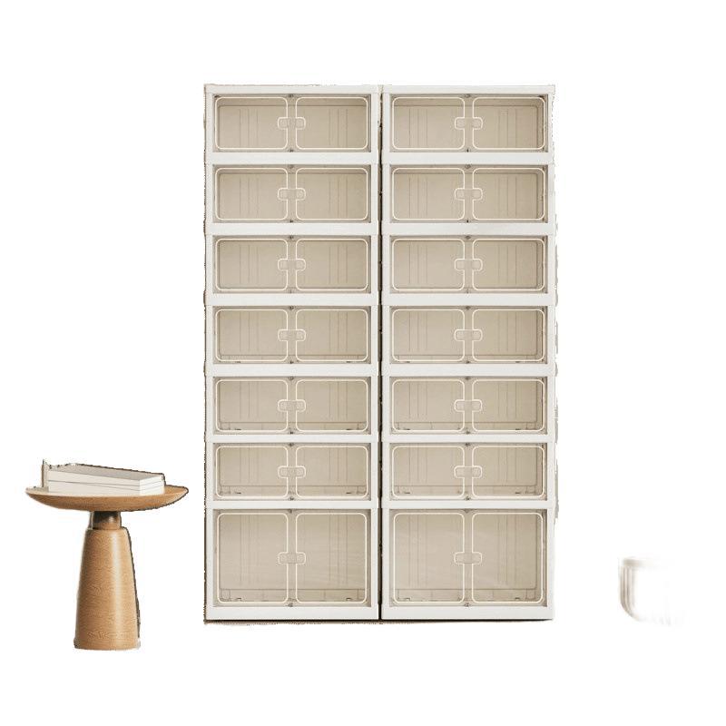 gabinete de zapatos plegable estante de zapatos sin instalación puerta de entrada doméstica estante de zapatos interior caja de almacenamiento a prueba de polvo caja de zapatos simple