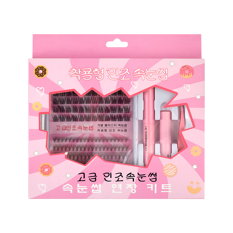 Diseño de pestañas falsas transfronterizas R & D venta caliente set de pestañas falsas cluster factory lashes mayorista personalizado